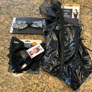 Halloween Women’s Black Bat Corset Costume Bundle